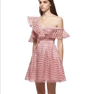 Self Portrait Guipure Frill Mini Dress